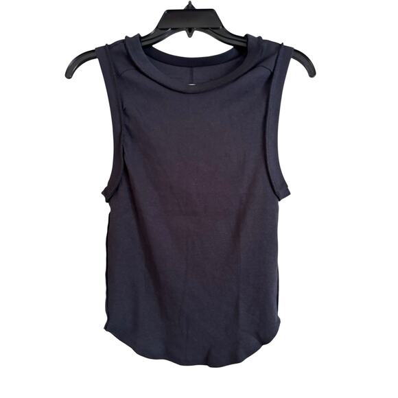 Free People We The Free Kate Tank Black Size Medium Cotton Ribbed Essential - Picture 1 of 5